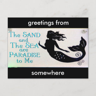 Postkarte für Sand und Meerjungfrau