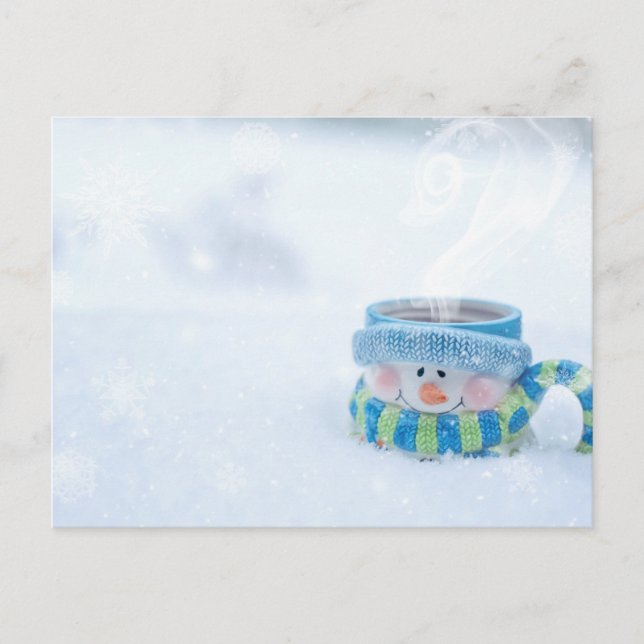 Postkarte für Snowman-Illustration (Vorderseite)