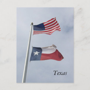 Postkarte für Texas-Flaggen und die Vereinigten St
