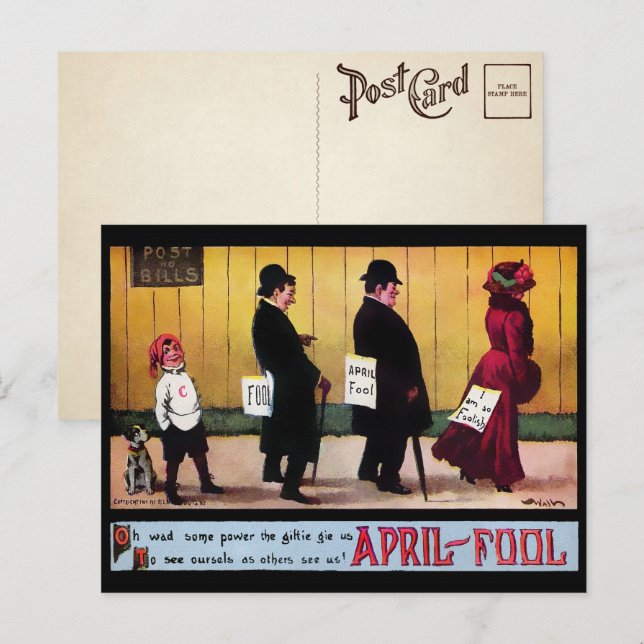 Postkarte für viktorianische April-Fohlen (Vorne/Hinten)