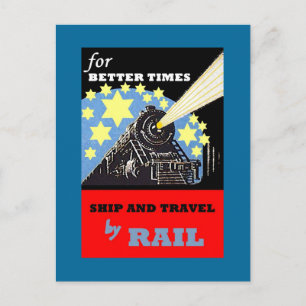 POSTKARTE FÜR Vintage EISENBAHNREISE