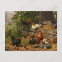 Postkarte für Vintage Landhühner