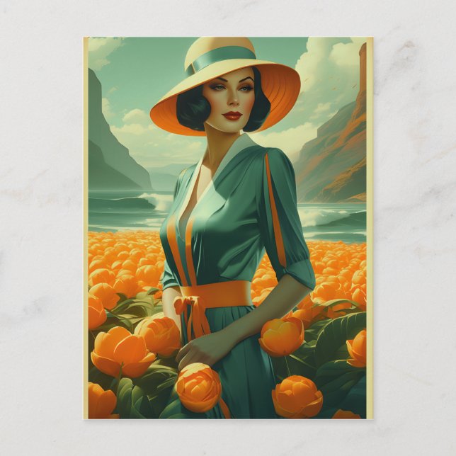 Postkarte für Vintage Mode (Vorderseite)