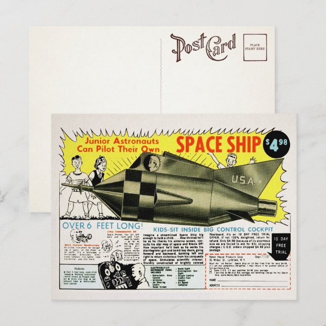 Postkarte für Vintage Postsendungen (Vorne/Hinten)