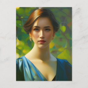 Postkarte für weibliche Portrait-Malerei