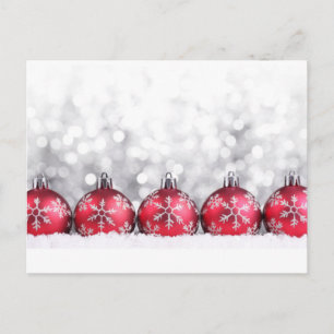 **POSTKARTE FÜR WEIHNACHTEN** MIT HÜBSCHEN GLÜHLAM FEIERTAGSPOSTKARTE