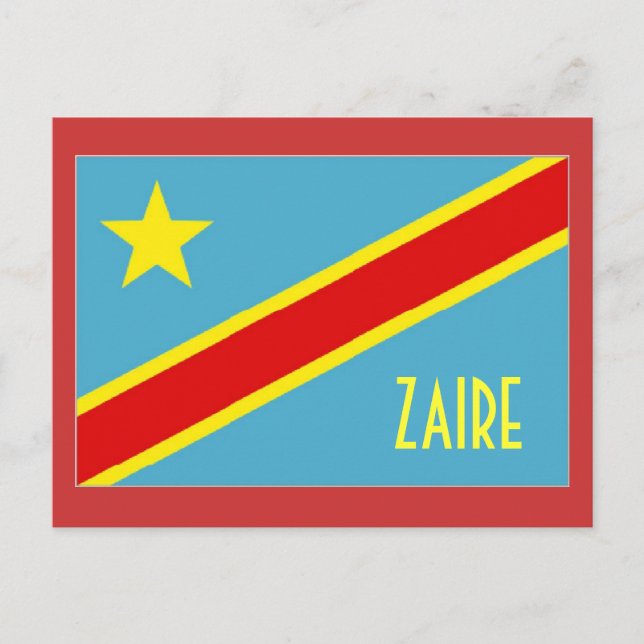 Postkarte für Zaire-Flagge (Vorderseite)