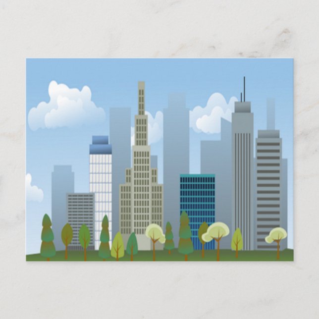 Postkarte Gebäude der Stadt (Vorderseite)