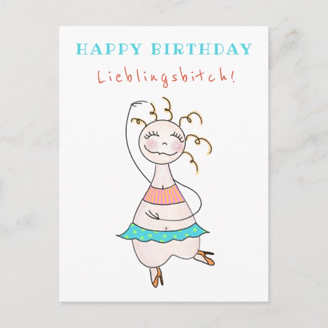 Postkarte Geburtstag Happy Birthday Lieblingsbitch (Vorderseite)