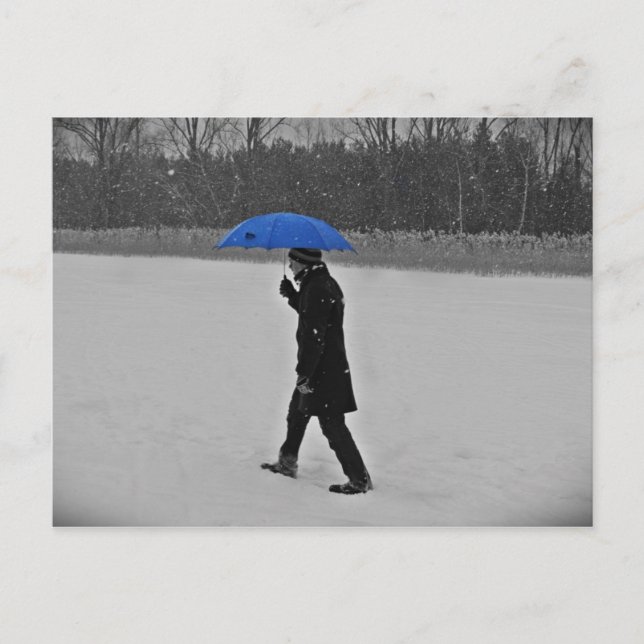 Postkarte - gegen den Schnee (Vorderseite)