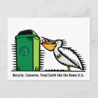 Postkarte: "Gerecycelt, konservieren"