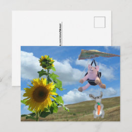 Postkarte - Glückliche Freunde auf einem Hügel