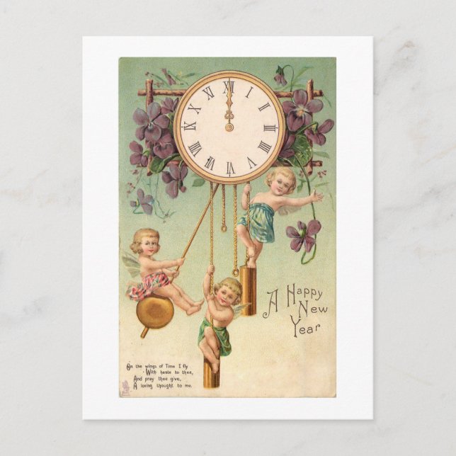 Postkarte: Glückliches neues Jahr Postkarte (Vorderseite)