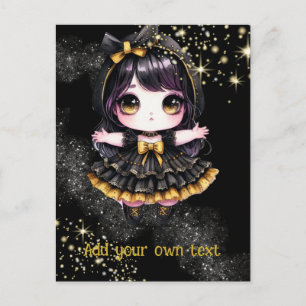 POSTKARTE   Goth Girls Kawaii Chibi Niedlich Custo