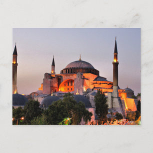 Postkarte Hagia Sophia, Istanbul bei Dämmerung