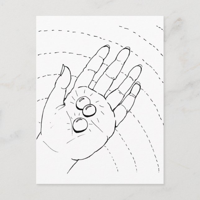 Postkarte - Hand mit Juwelen (Vorderseite)