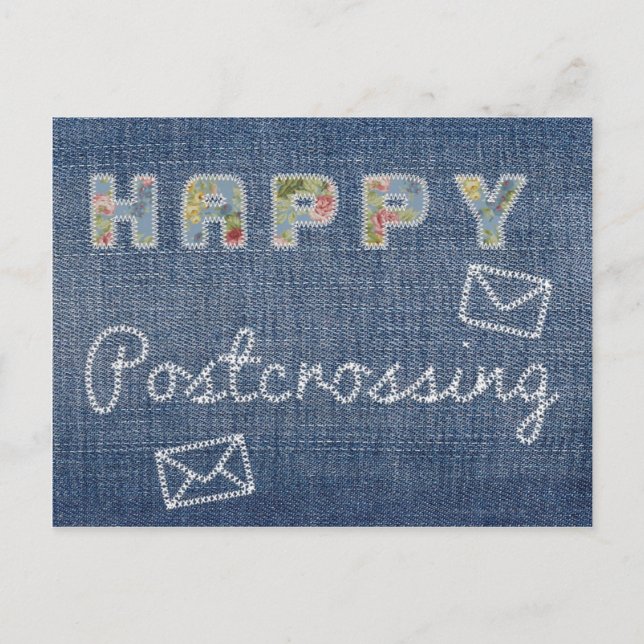 Postkarte "Happy Postcross Jeans" (Vorderseite)
