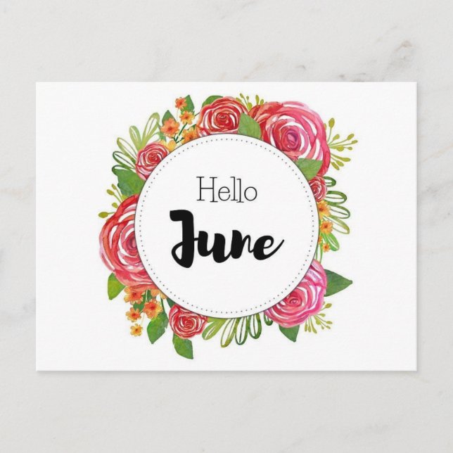 Postkarte Hello June (Vorderseite)