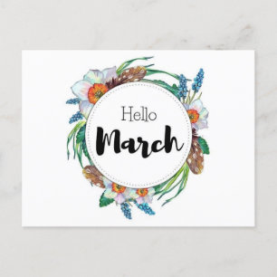 Postkarte Hello March