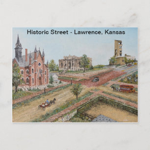 Postkarte - Historische Straße: Lawrence, Kansas