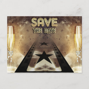 Postkarte Hollywood Bling Save the Date