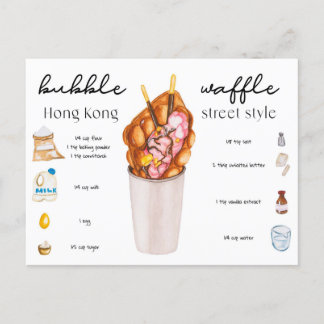 Postkarte - Hongkong Egg Waffle