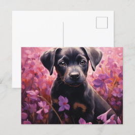 Postkarte Hundehaltige Blüte