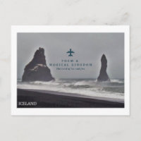Postkarte Icelan'd schwarzer Säulen in Meer, Vik