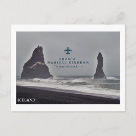 Postkarte Icelan'd schwarzer Säulen in Meer, Vik