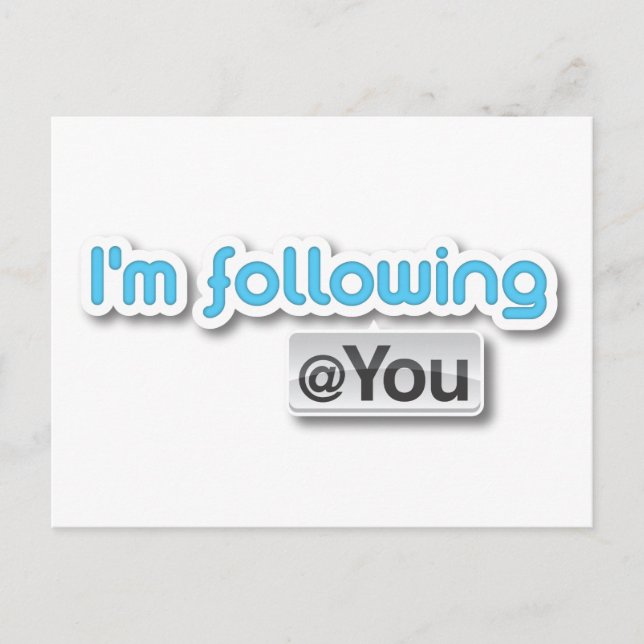 Postkarte "Ich folge @you" (Vorderseite)