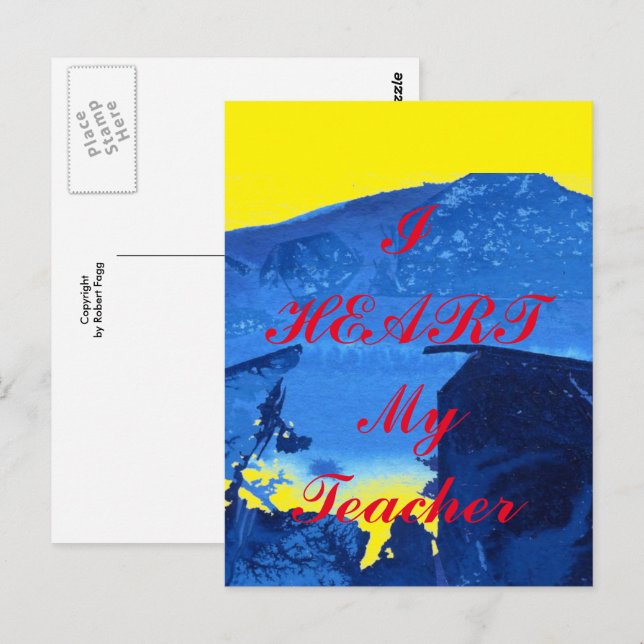 Postkarte "Ich höre meinen Lehrer" (Vorne/Hinten)