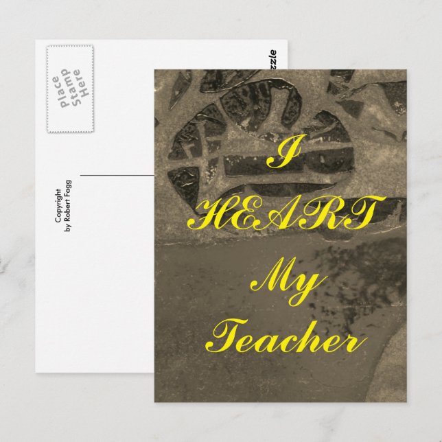 Postkarte "Ich höre meinen Lehrer" (Vorne/Hinten)
