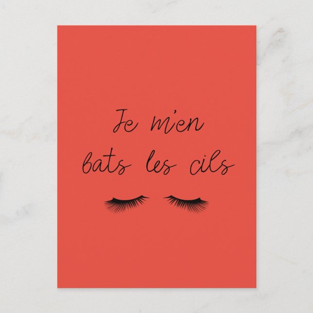 Postkarte. Ich kämpfe gegen die Wimpern Postkarte (Vorderseite)