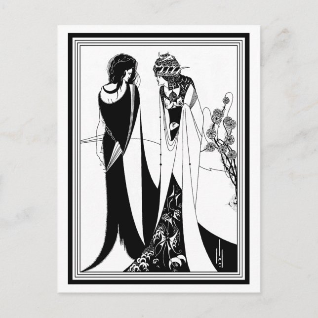 Postkarte: Illustration von Aubrey Beardsley Postkarte (Vorderseite)