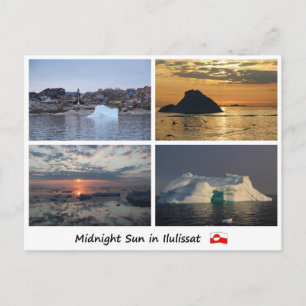 Postkarte Ilulissat Mitternachtssonne