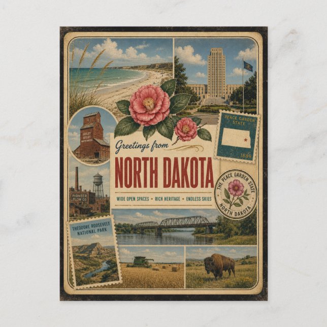 Postkarte im authentischen Vintage-Stil von North  (Vorderseite)