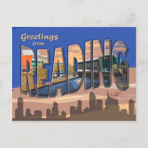 Postkarte im Retro-Stil Reading