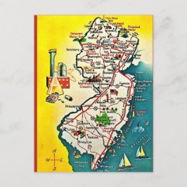 Postkarte im Vintage-Stil von New Jersey