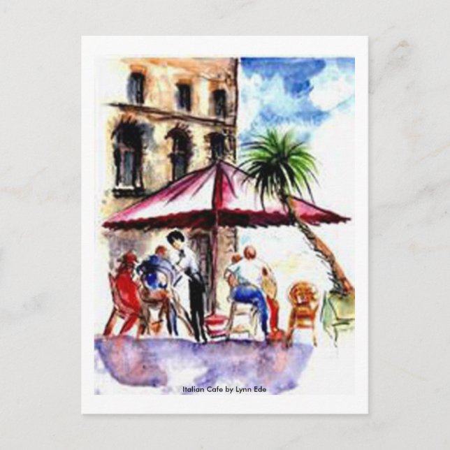 Postkarte - Italienisches Café (Vorderseite)