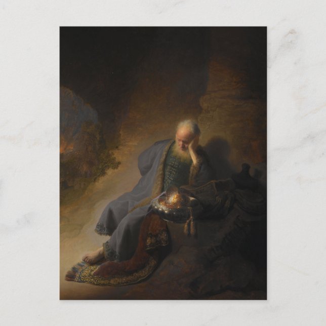 Postkarte Jeremiah Jerusalem Rembrandt (Vorderseite)