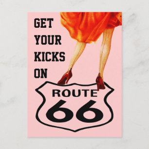 Postkarte: KICKS AUF DER ROUTE 66 Retro Style Postkarte