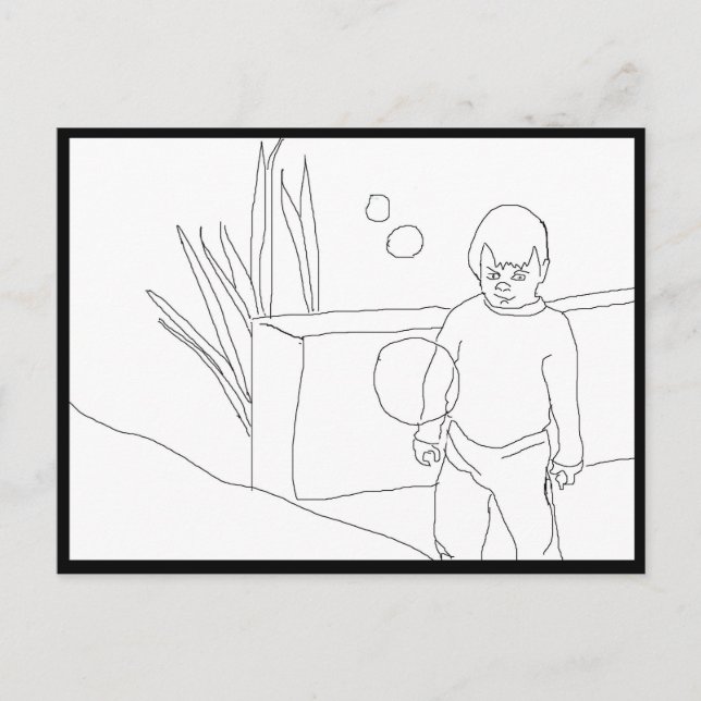 Postkarte - Kind und Blasen (Vorderseite)