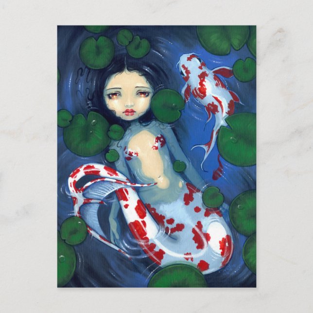 Postkarte "Koi Pond Mermaid" (Vorderseite)