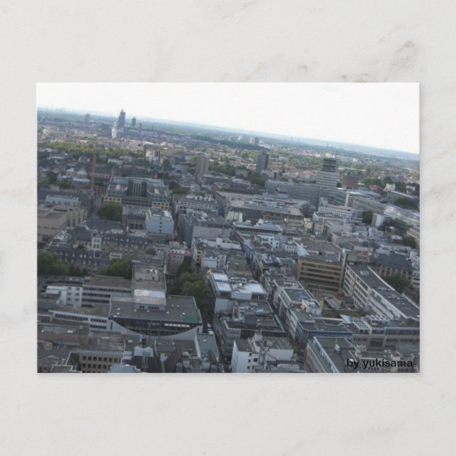 Postkarte - Köln von Oben (Vorderseite)