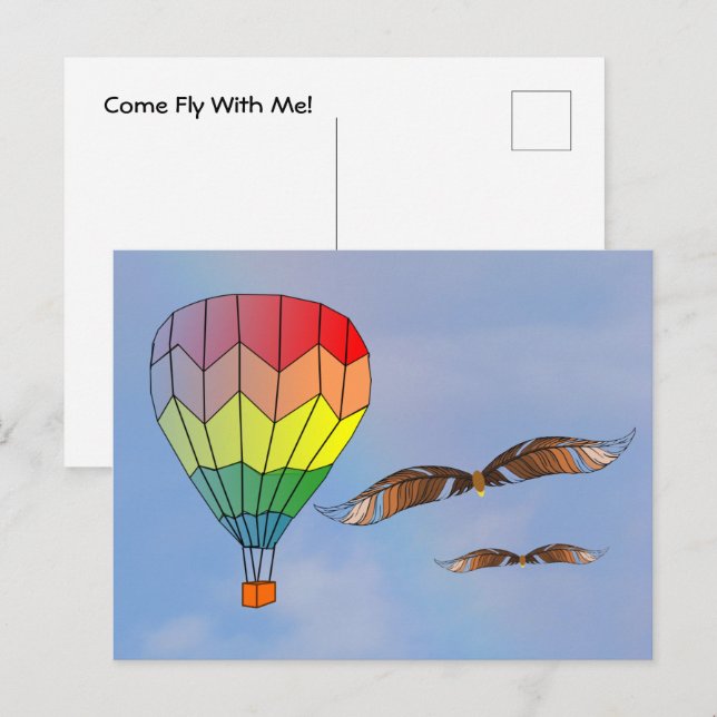 Postkarte - Komm, flieg mit mir (Vorne/Hinten)