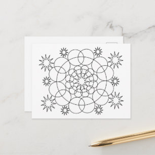 Postkarte - Kreise und Sterne zum Ausmalen