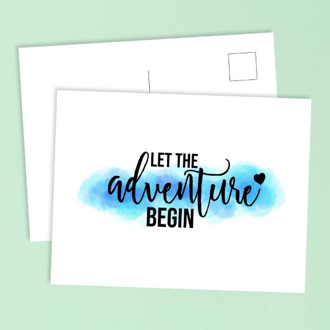 Postkarte "Lass des Abenteuer-Beginns" (Von Creator hochgeladen)