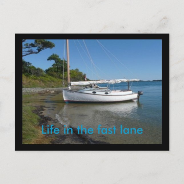 Postkarte:Leben auf der Schnellspur Postkarte (Vorderseite)