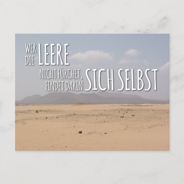 Postkarte „Leere & Selbstfindung“ (Vorderseite)