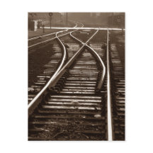 Postkarte ~ LEERE TRAINTRACKS ~ Bahnschalter